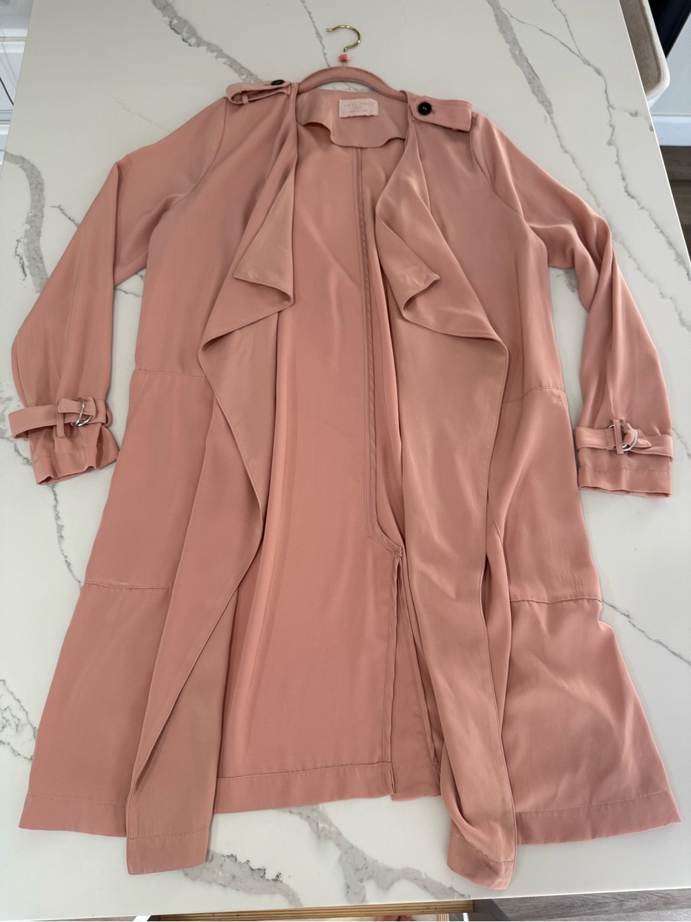Love Tree Blush Pink Lightweight Duster Cardigan Coat Sz S